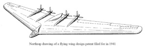 Northrop 1941 design patent drawing for XB-35